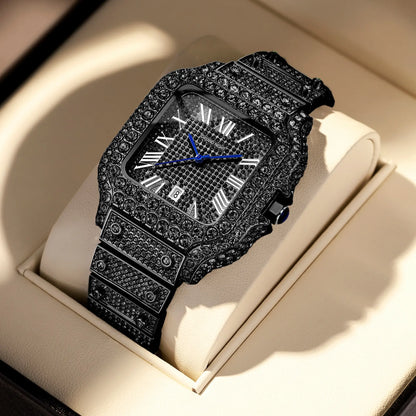 2026 Luxury Full Diamond Watch for Men Women | Unisex Iced Out Roman Quartz Timepiece | Super Sparkly Business Banquet Gift for Valentine'S Day Anniversary Christmas Tiktokshopspringglowup
