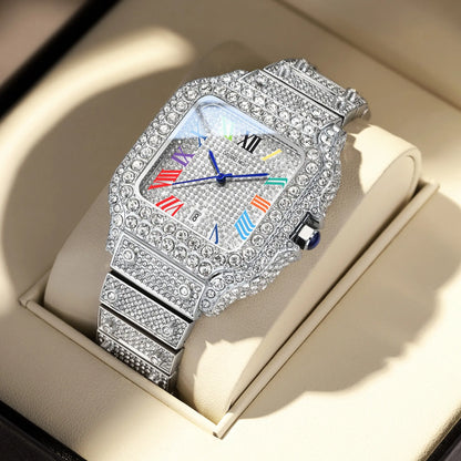 2026 Luxury Full Diamond Watch for Men Women | Unisex Iced Out Roman Quartz Timepiece | Super Sparkly Business Banquet Gift for Valentine'S Day Anniversary Christmas Tiktokshopspringglowup