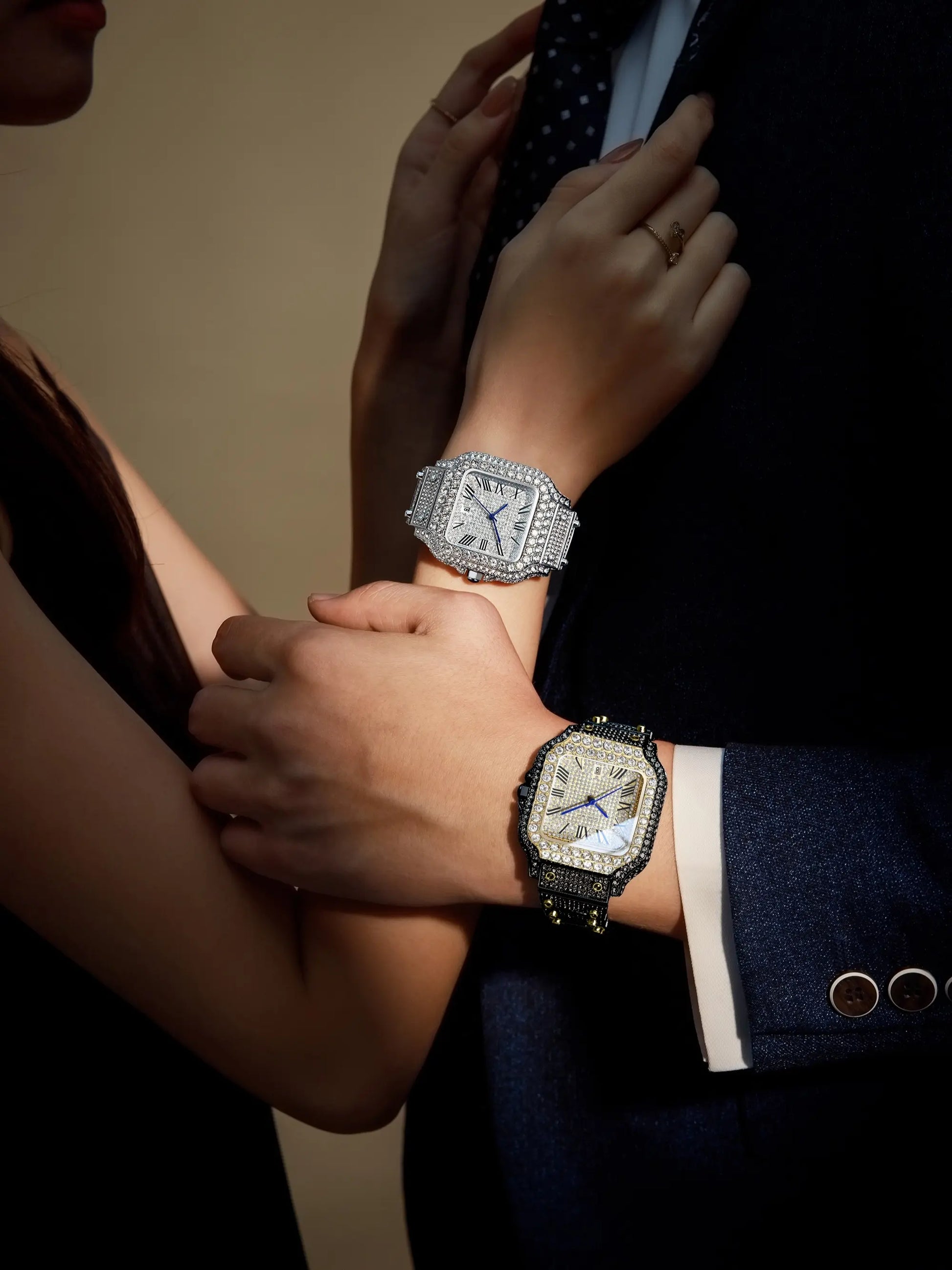 2026 Luxury Full Diamond Watch for Men Women | Unisex Iced Out Roman Quartz Timepiece | Super Sparkly Business Banquet Gift for Valentine'S Day Anniversary Christmas Tiktokshopspringglowup