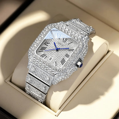 2026 Luxury Full Diamond Watch for Men Women | Unisex Iced Out Roman Quartz Timepiece | Super Sparkly Business Banquet Gift for Valentine'S Day Anniversary Christmas Tiktokshopspringglowup