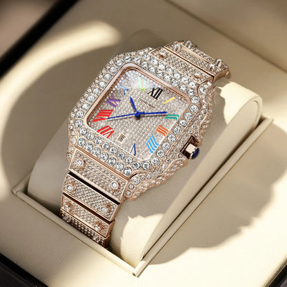 2026 Luxury Full Diamond Watch for Men Women | Unisex Iced Out Roman Quartz Timepiece | Super Sparkly Business Banquet Gift for Valentine'S Day Anniversary Christmas Tiktokshopspringglowup